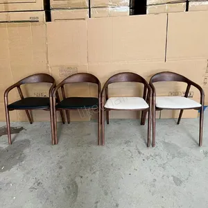 Antique Dinning Room Chairs Unique Simple Design Comfortable Restaurant Chair Walnut Solid Ash Wood Dining Chairs for Sale thumbnail-1