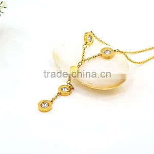 Fashion Jewelry 2016 Gift Models Of Gold Chains Tassle Necklace thumbnail-3