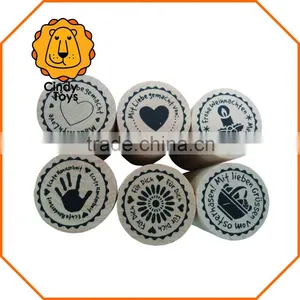 Wooden Rubber Stamps Made With... 6 Pcs for Kids thumbnail-2