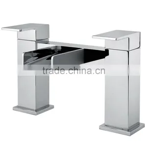 Waterfall Bathroom Basin Bathtub Faucet Freestanding Bath Filler Mixer Shower Mixer Taps thumbnail-3