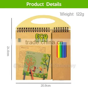 Eco Friendly Drawing Book Cover With Newspaper Pencil Art Coloring Stationery Set thumbnail-3