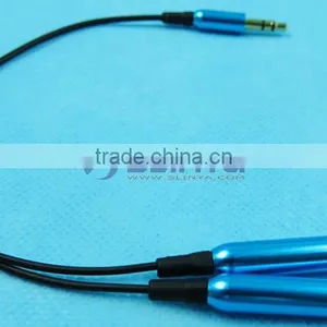 3.5mm 1 to 2 Audio Dual Y Splitter Cable Adapter Earphone Headphone Jack With Metal Plated thumbnail-6