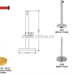 Brass Plated Self Retractable Belt Q Up Stand thumbnail-2