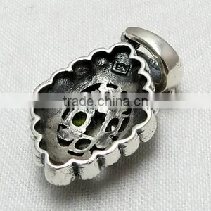 Beautiful Marcasite Multi Colour Pendant, Handmade Silver Jewellery, Silver Jewellery thumbnail-6