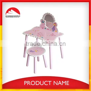Wooden Kids Vanity Dressing Table With Mirror thumbnail-1