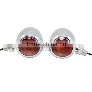 BJ-SL-057 High Quality Universal Chrome Amber Motorcycle Turn Signals Lights Bulb thumbnail-2