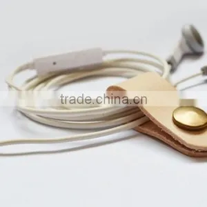 Handmade Brown Leather Cable Cord Winder Holder Tie for Earphone Cell Phone thumbnail-4