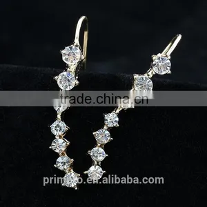 New Designer Fashion Jewelry 7 Cubic Zircon Stones Earrings thumbnail-3