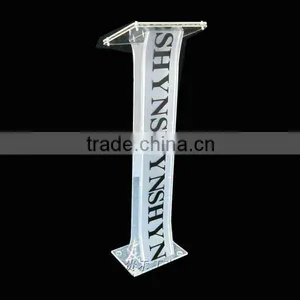 White Color With Big Words Logo Acrylic Floor Display Rack of Tabletop Display thumbnail-1