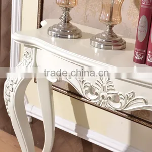 Italy Design Luxury Dining Room Silver Painted Carving Classic Console Table thumbnail-2