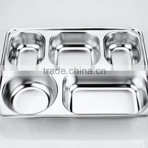 Stainless Steel Small Square Shaped Rice Dinner Plates With Plastic Cover 2015 China thumbnail-3