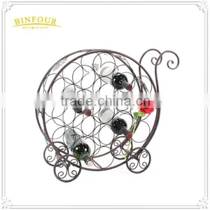 Decorative Metal Wine Rack Metal Bottle Wine Regal Antique Style Black thumbnail-2
