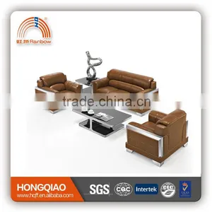 S-28 2015 Best Selling Leather Stainless Steel Frame Office Sofa thumbnail-1