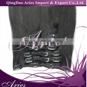 20 Inch 100% Brazilian Human Hair Weave, Natural Straight Clip In Human Hair Extensions thumbnail-5
