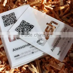 Thick Transparent White Printed Business Card With QR Code(M-PC010) thumbnail-1