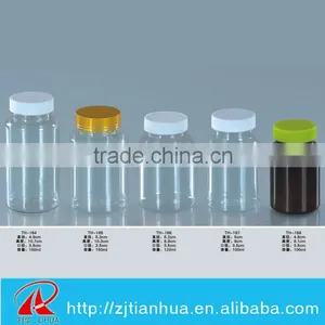 Recycled Plastic Bottles Wholesale PET 150ML Pill Bottle Health Care Bottle Can Match With Gold Cap and Screw Cap Quality Choice Mo thumbnail-1