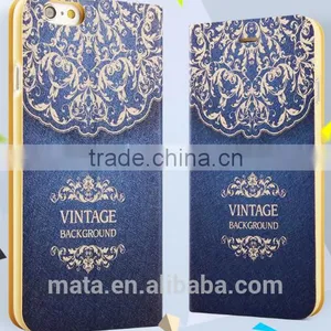 Glod Foil Painting Ultra Thin Breathable Leather Case For Iphone 6 thumbnail-1