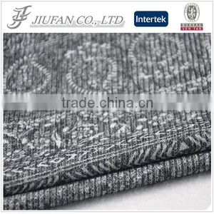Hand Knit Baby Sweater Rayon Polyester Spandex Rib Fabric Clothes Women Flower Print Fabric thumbnail-1
