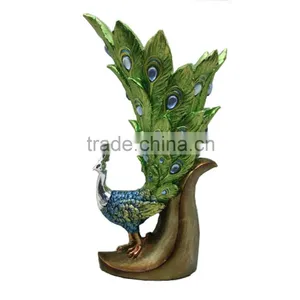 Resin Animal Figurine Ornate Peacock Statue Flower Pot for Sale thumbnail-1