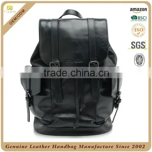 Guangzhou OEM Factory High Quality Genuine Leather Travel Bag Pure Leather Backpack Leather Fashion Practical Backpack for Lady Quality Choice thumbnail-1