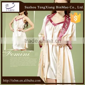 100%mulberry Silk Nightdress for Lady, Sexy Lace Embroider Hemmed Silk Nightgown, Soft and Smooth Silk Lingerie thumbnail-3