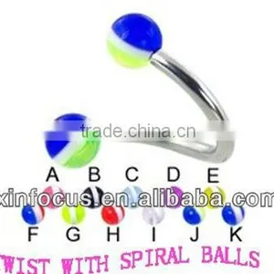 Twist With Spiral Balls Labret Jewelry &labret Rings Body Jewelry thumbnail-1