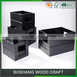 Black Storage Box Wholesale Gift Box Wooden Jewellery Box thumbnail-1