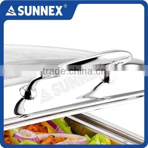 SUNNEX Professional Mirror Finish Hydraulic Hinge 5.5 Litre Glass Lid Chafer thumbnail-3