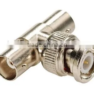 BNC Male Connector Right Angle to BNC Double Female Adaptor thumbnail-1