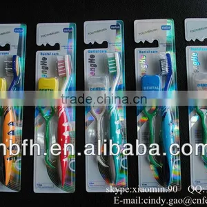 Adult Soft Nylon66 Bristle Tooth Brush With Dental Floss Pick thumbnail-1