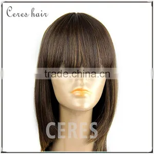 100% Remy Hair Glueless Silk Top Full Lace Wig F4/30 Mixed Color Silk Top Full Lace Wig Silky Straight Realistic Full Lace Wig thumbnail-1