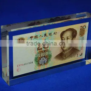 Costom Acrylic Crystal Banknote Paperweight thumbnail-2