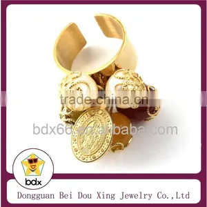 Fashion 18k Gold Plated Stainless Steel Virgin Mary And Jesus Cross Religious Mens Ring With CZ Stone Quality Choice thumbnail-2