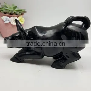 Obsidian Bull Sculpture Chinese Zodiac Animal Carvings thumbnail-1