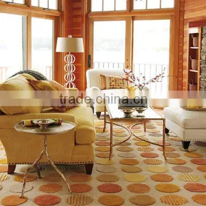 Circle Patterned Rugs Yellow Rugs Colorful Carpets thumbnail-1