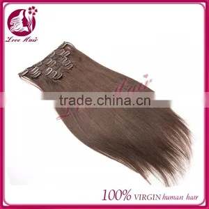 2015 Wholesale 18" Silk Straight Hair 100% Brazilian Virgin Hair Clip-in Hair Extension,accept Escrow thumbnail-3