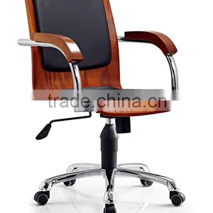 Modern Design Plywood Office Chair With Solid Wood Armrest thumbnail-5