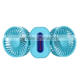 Couple Fan Rotate Foldable Double Fans Heads Handheld Rechargeable Portable Mini Usb Fan thumbnail-5