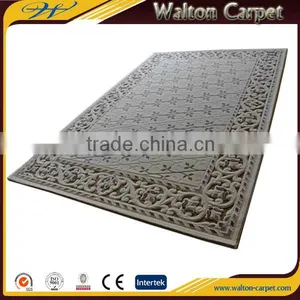 Hand Curved 3D Machine Woven Wool Embroidered Carpet thumbnail-1