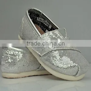 Silver Glitter Baby Canvas Shoes Kids Casual Shoes Comfortable Sneakers thumbnail-1