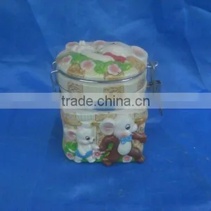 Ceramic Seal Jar With Embossed thumbnail-1