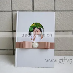 Handmade Hardcover Custom Wedding Guest Book With Photo Frame thumbnail-1