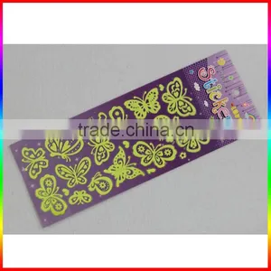 Star and Butterfly Yellow Fluorescence Paper Sticker thumbnail-2