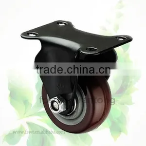 Black Stent Medium Duty Polyurethane Fixed Hardware Caster Wheel thumbnail-1