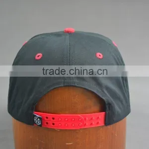 Black and Red Flat Brim Snapback thumbnail-3