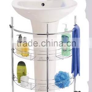 Under Sink Bathroom Storage Rack With Wheels thumbnail-1