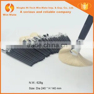 Advantage Quality White Color Goat Hair Matte Black Wooden Handle in Fantastic Girl Use PU Bag 30pcs Makeup Brush Set thumbnail-2