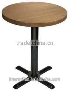Wooden Table Top Metal Base Restaurant or Coffee Dining Table thumbnail-1