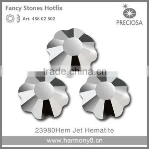 PRECIOSA Flower Fancy Stone Flat Back in Jet Hematite,MC Flower FB thumbnail-1