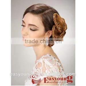 Braids Hair Flowers for Bride Updo, Synthetic Hairpieces for Wedding Party thumbnail-2